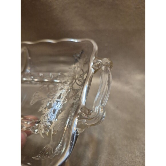 Viking Glass Princess Poppy Sterling Overlay 2 Part Divided Dish Silver City - Picture 7 of 13